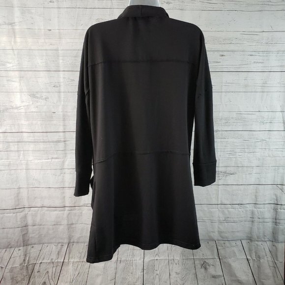 Pebble and Stone Womens Cardigan Sz Small Black Open Front Long Sleeve - Picture 4 of 7
